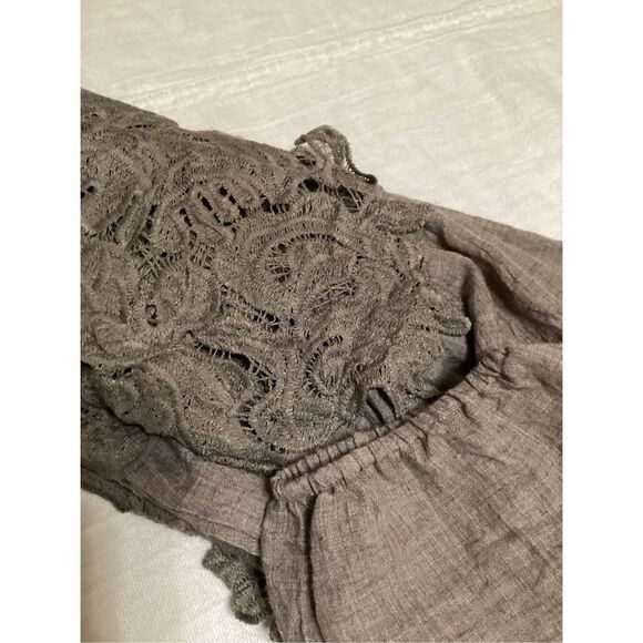 Umgee Peasant Mini Dress With Lace Bodice S - Picture 9 of 10